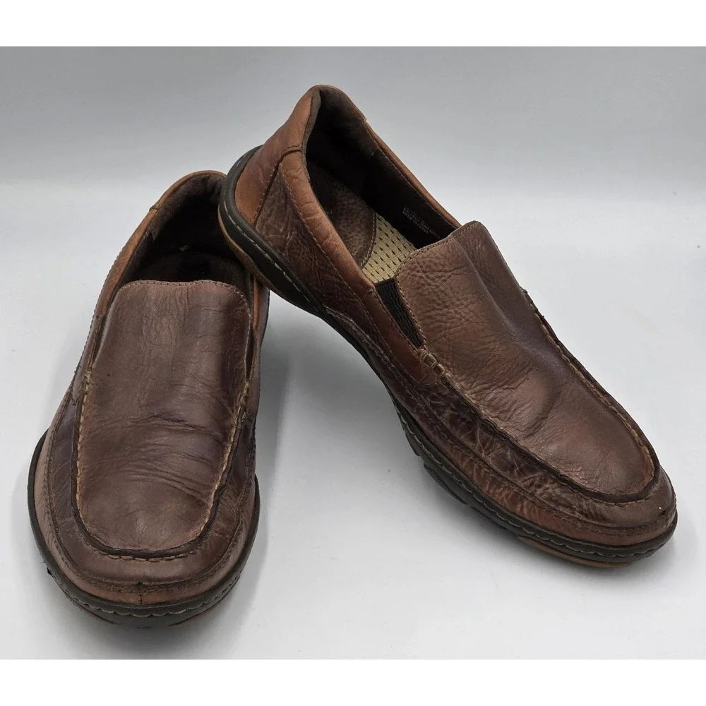 Born‎ Men's Brown Leather Slip-On Loafer Casual Boat Shoes Size US 9 M EU 42.5